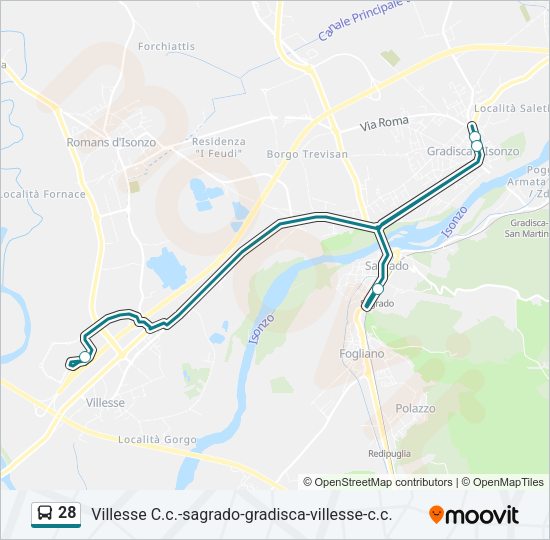 Percorso linea bus 28