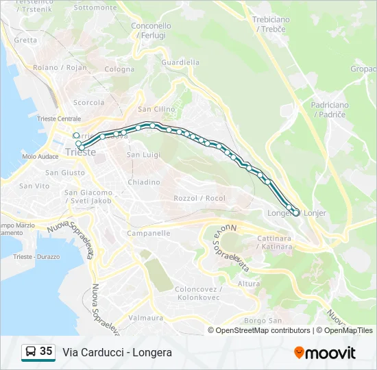 35 Bus Line Map