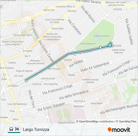 36 Bus Line Map