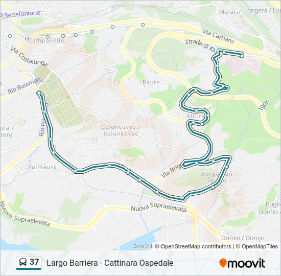37 Bus Line Map