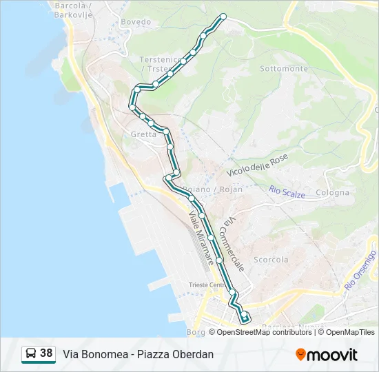 38 Bus Line Map