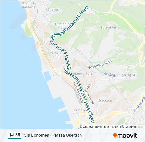 38 Bus Line Map
