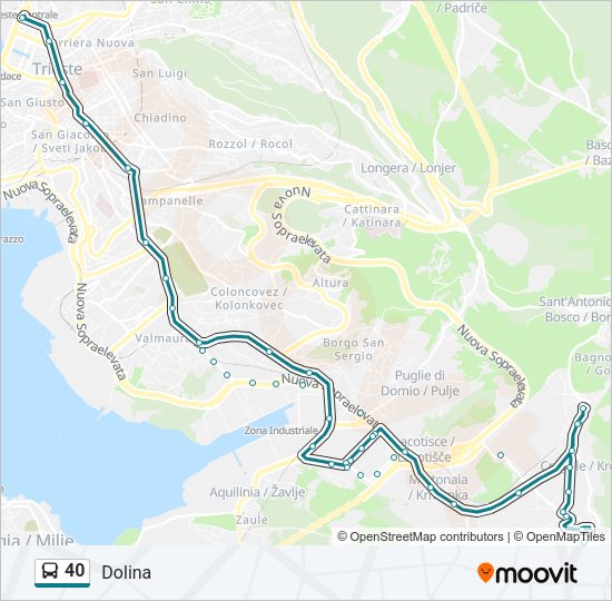 Percorso linea bus 40