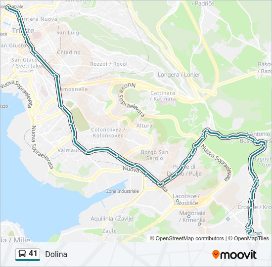 Percorso linea bus 41