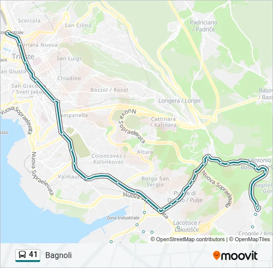 41 Bus Line Map