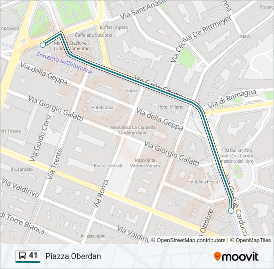 Percorso linea bus 41