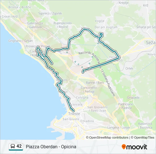42 Bus Line Map