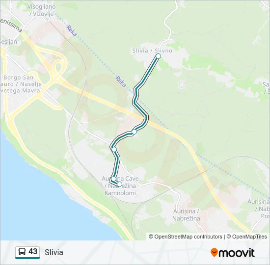 43 Bus Line Map