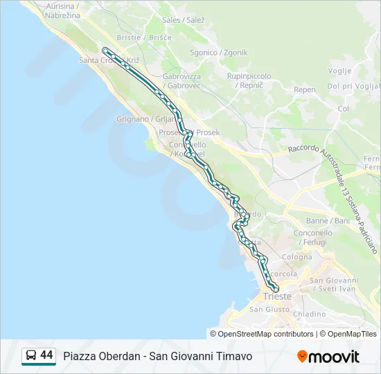 44 Bus Line Map