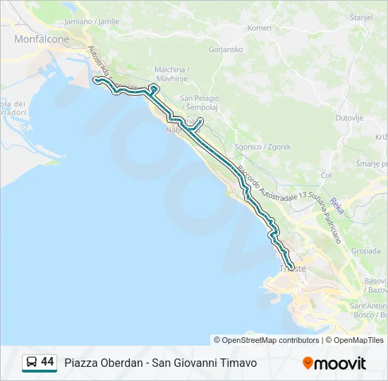 44 Bus Line Map