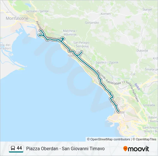 44 Bus Line Map