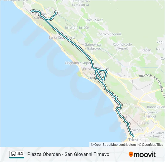 44 Bus Line Map