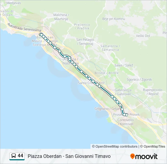 44 Bus Line Map