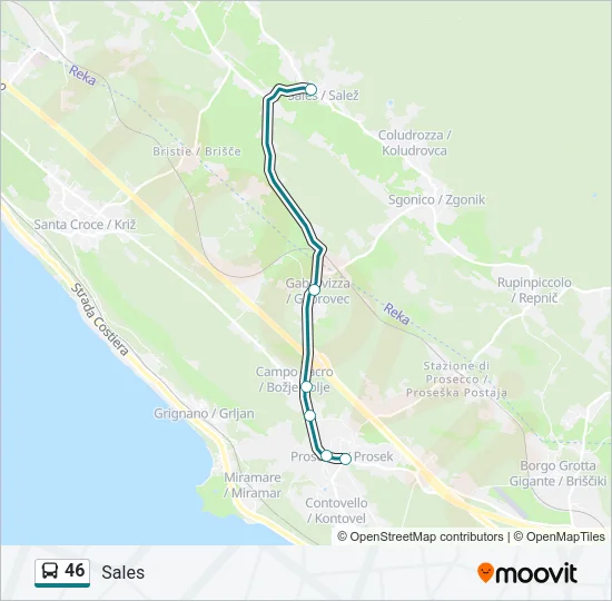46 Bus Line Map