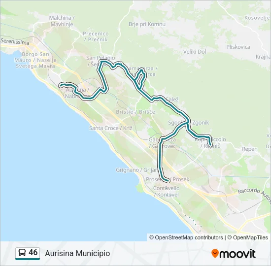 46 Bus Line Map