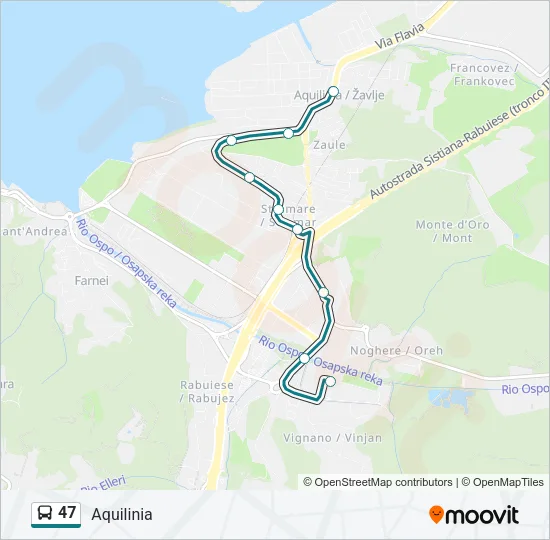 47 Bus Line Map
