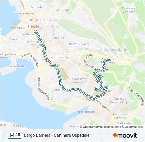 Percorso linea bus 48