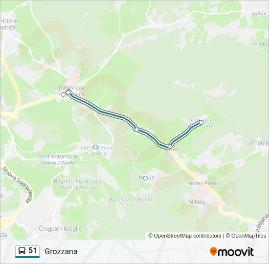 51 Bus Line Map