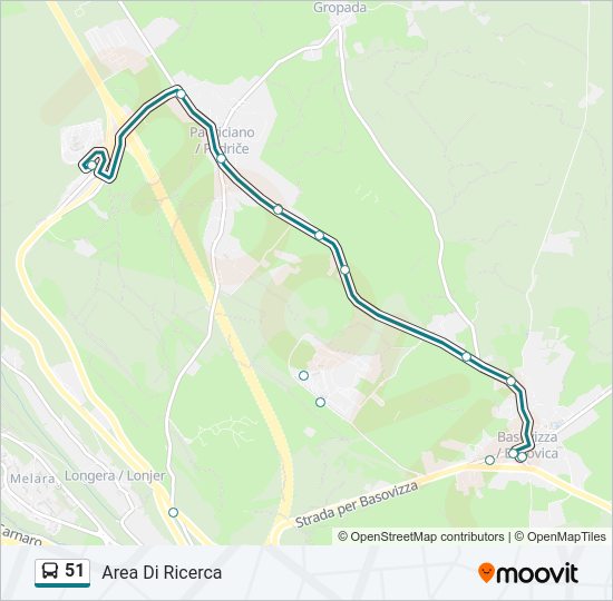 51 bus Line Map