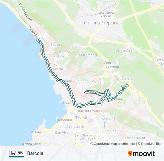 55 Bus Line Map