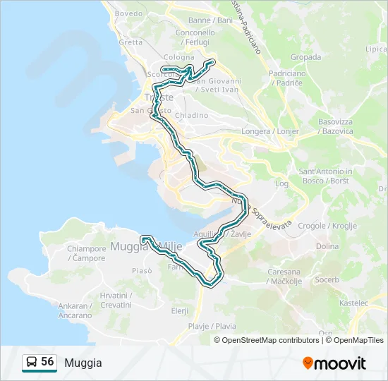 56 Bus Line Map