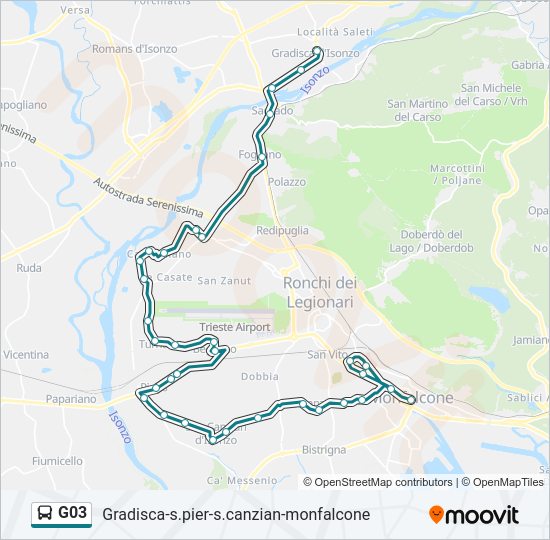 Percorso linea bus G03