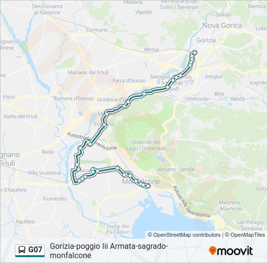 Percorso linea bus G07