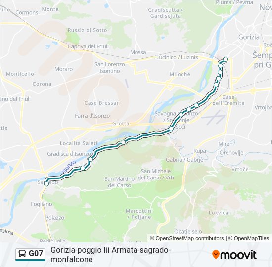 Percorso linea bus G07