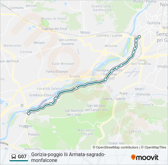 Percorso linea bus G07