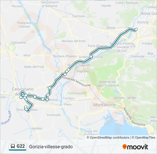 G22 Bus Line Map