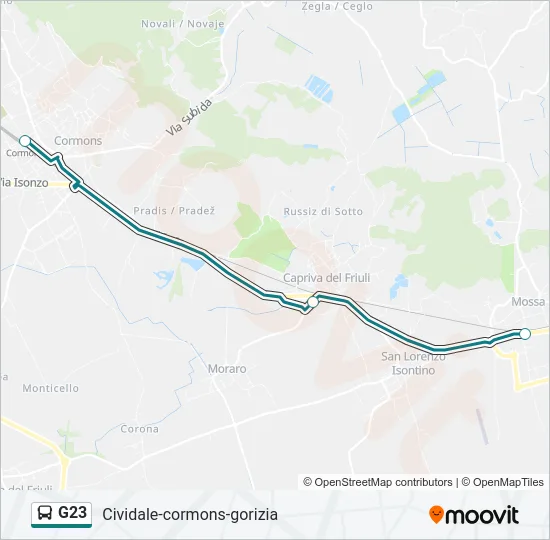 G23 Bus Line Map