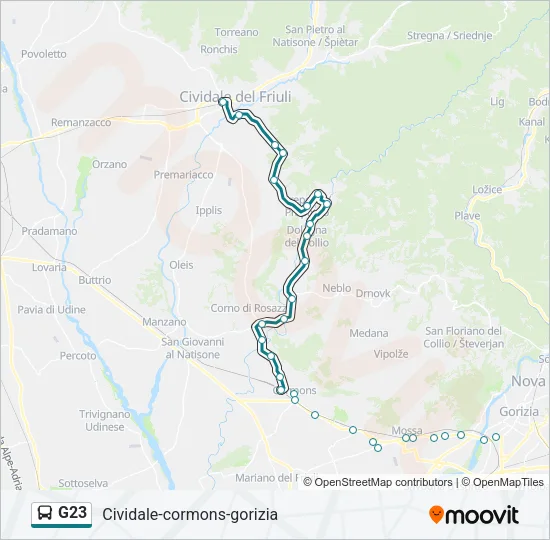 G23 Bus Line Map
