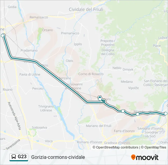 G23 Bus Line Map