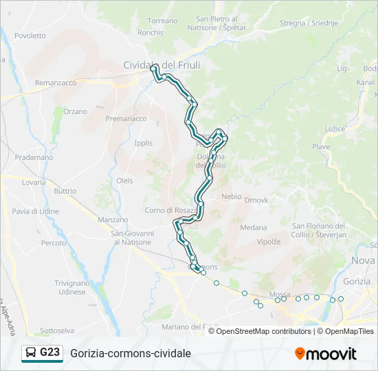 G23 Bus Line Map