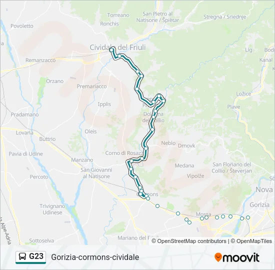 G23 Bus Line Map