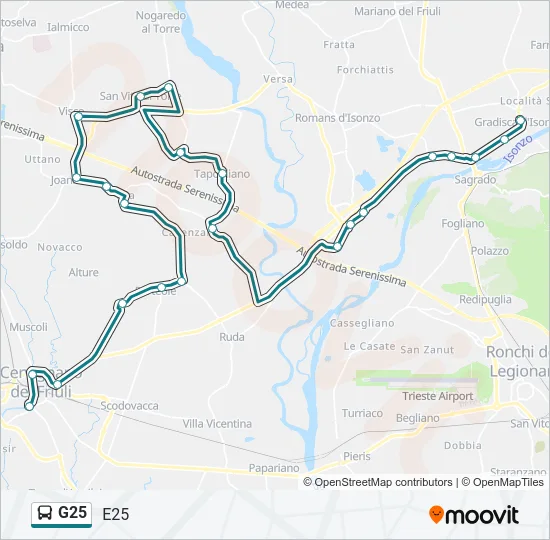 G25 Bus Line Map