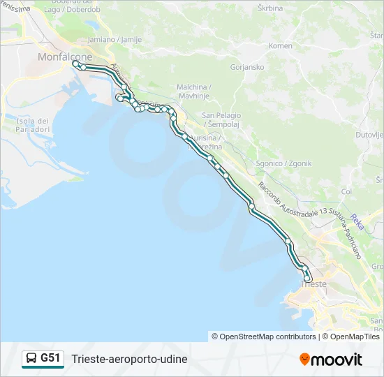 G51 Bus Line Map