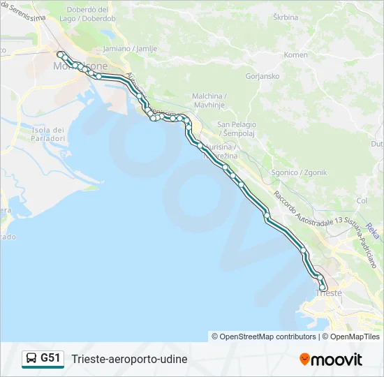 G51 Bus Line Map