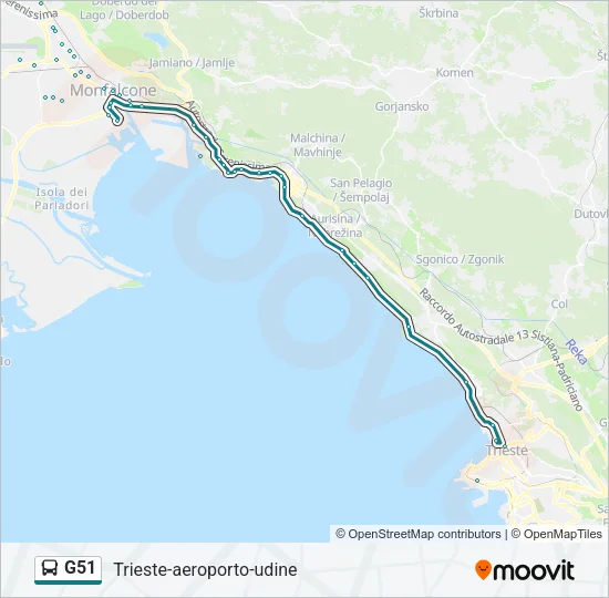 G51 Bus Line Map