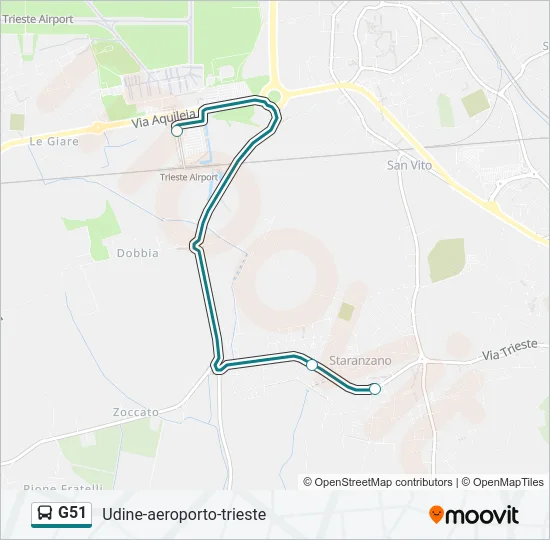 Percorso linea bus G51