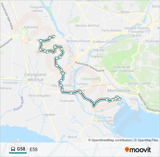 G58 Bus Line Map