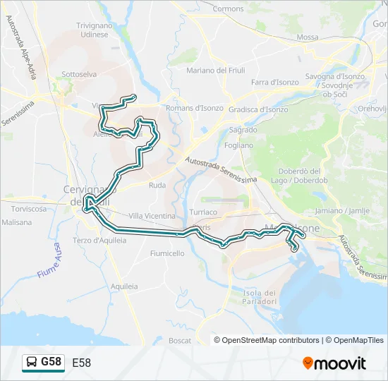 G58 Bus Line Map