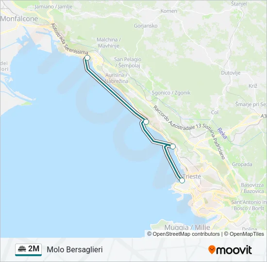 2M Ferry Line Map
