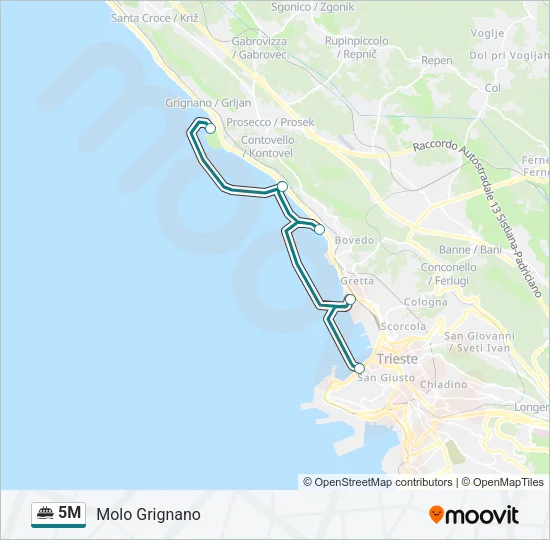 5M Ferry Line Map