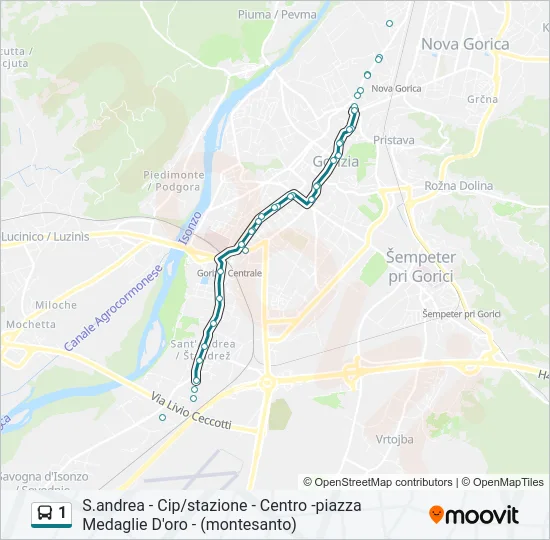 1 Bus Line Map