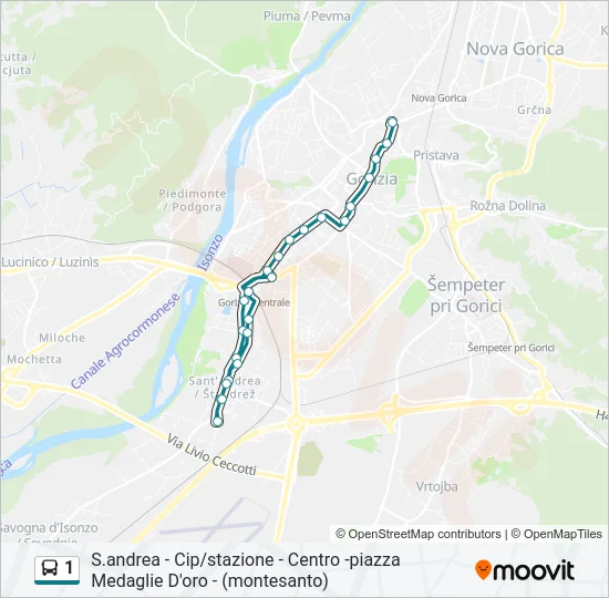 1 Bus Line Map
