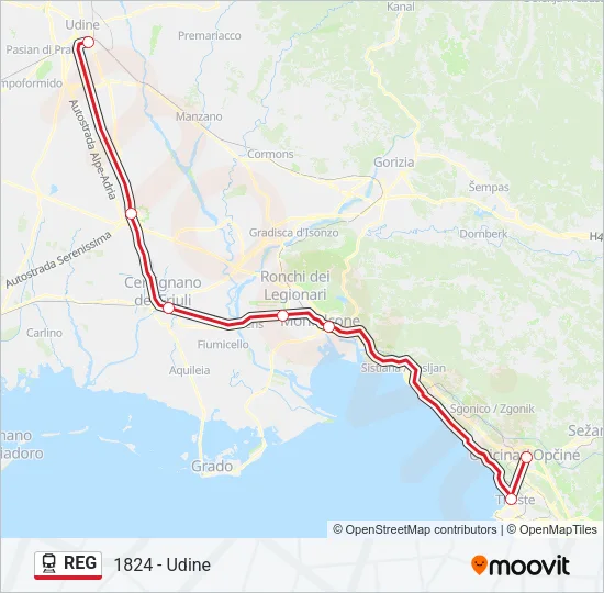 Percorso linea  REG