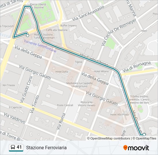Percorso linea bus 41