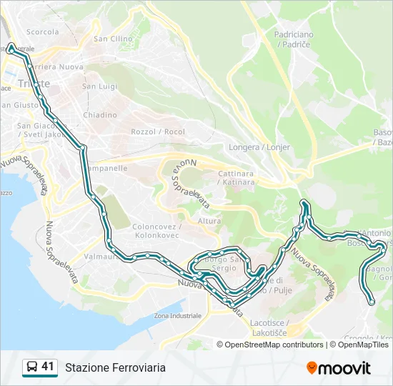 41 Bus Line Map