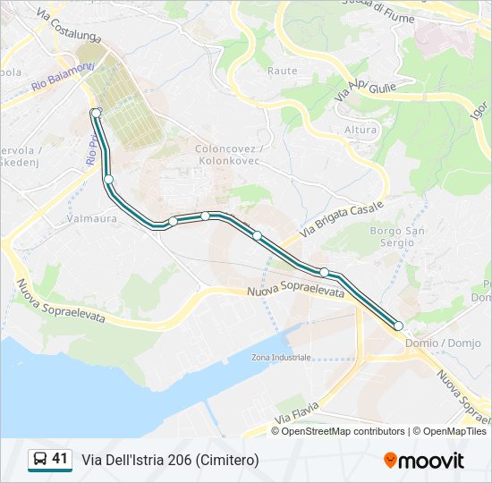 Percorso linea bus 41
